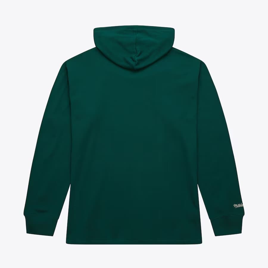 Худи Mitchell & Ness Green New Jersey Devils Vintage Logo Thermal Lightweight Pullover Hoodie