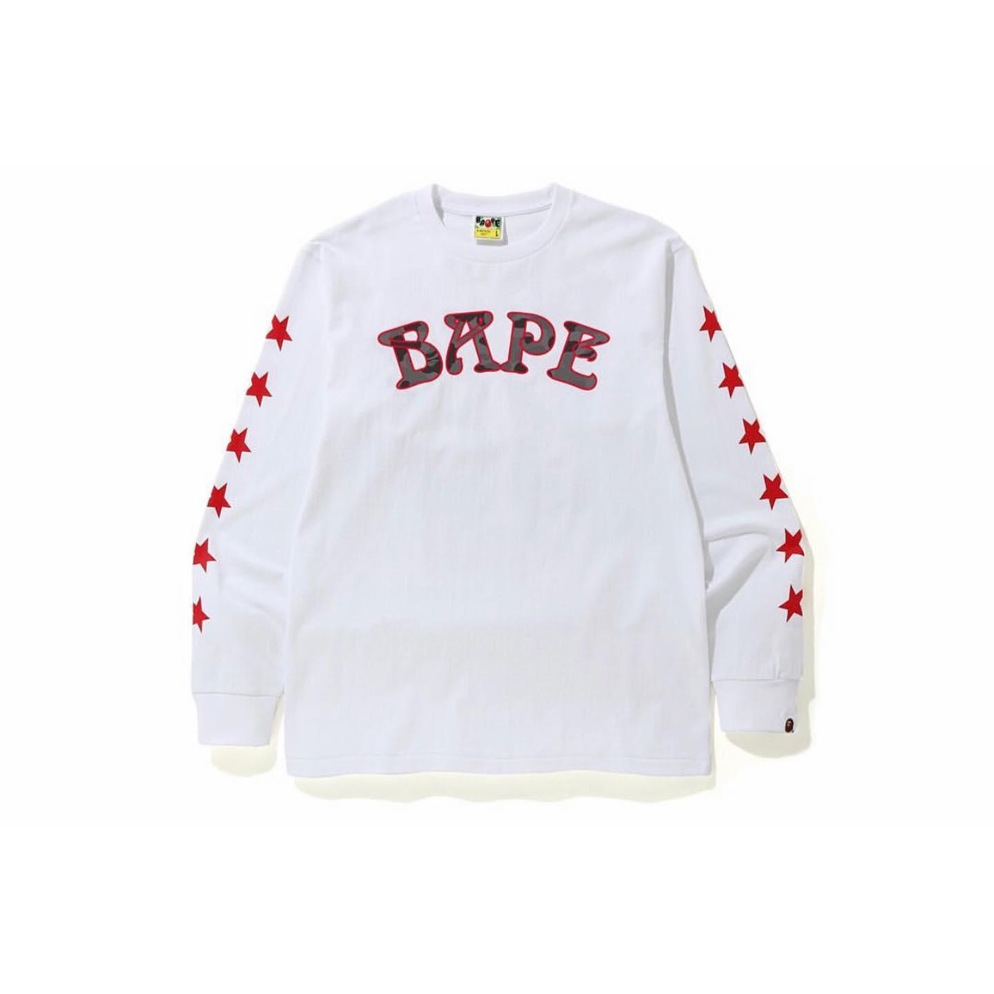 Футболка BAPE ABC Camo BAPE 88 L/S Tee White/Black