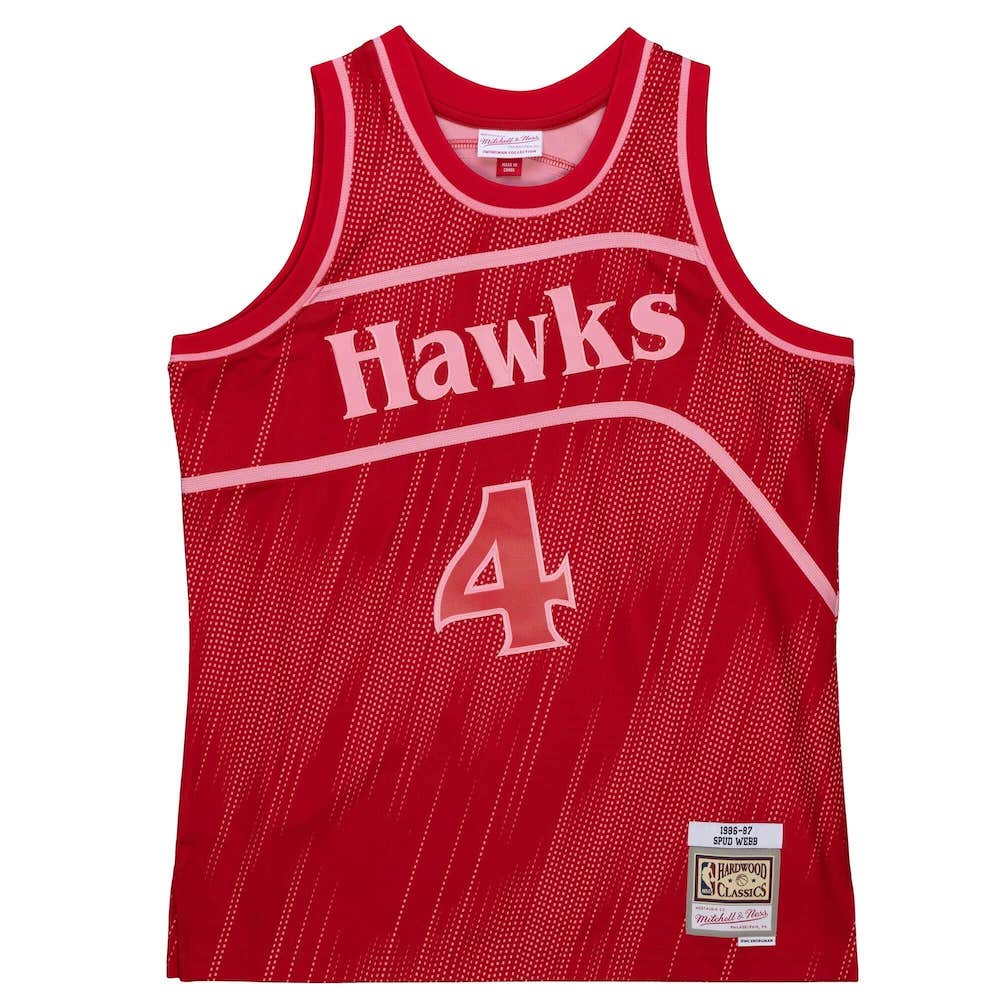 Баскетбольная джерси 1996-97 Atlanta Hawks #4 Spud Webb Hardwood  Red Monochrome Jersey