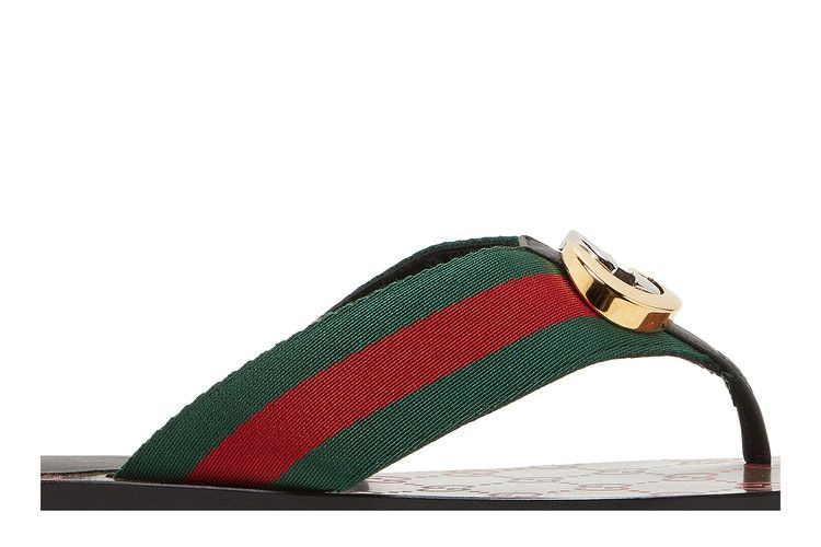 Сандалии Gucci Wmns GG Web Sandal 'Black Green Red'