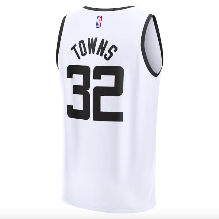 Баскетбольная джерси 2022-23 Minnesota Timberwolves  #32 Karl-Anthony Towns Fast Break City White Jersey