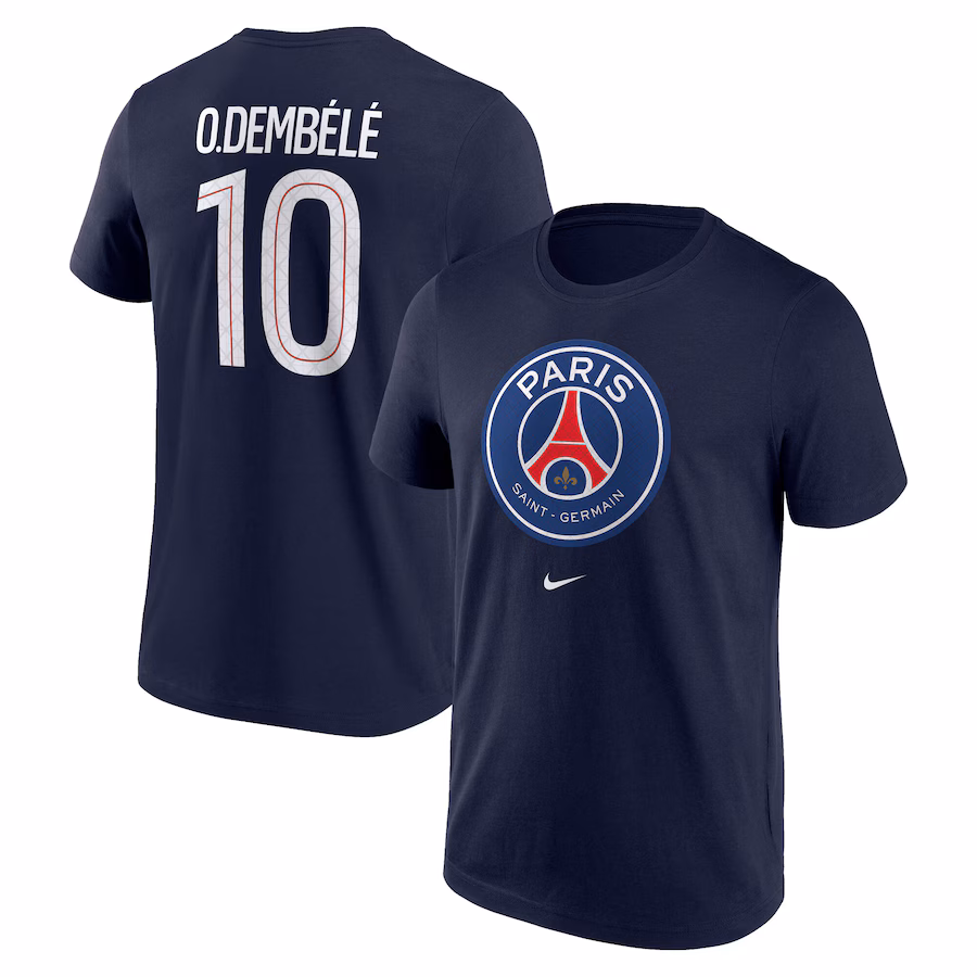 Футбольное джерси PSG Nike O. Dembélé 10 Graphic T-Shirt - Navy - Mens