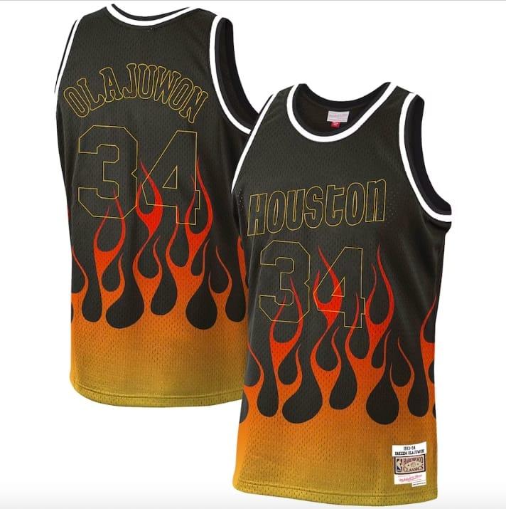 1993-94-Houston-Rockets-34-Hakeem-Olajuwon-Mitchell-Ness-Flames-Black-Jersey-1