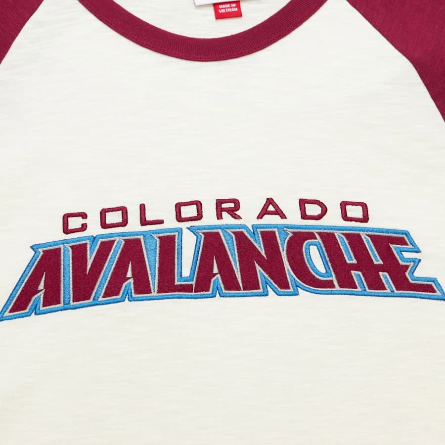 Лонгслив Mitchell & Ness Cream Colorado Avalanche Legendary Slub Raglan Long Sleeve T-Shirt
