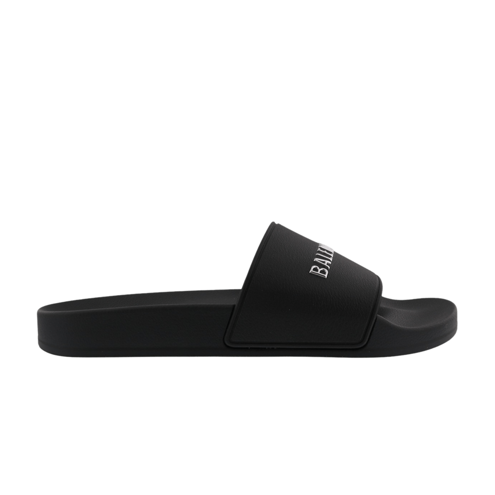 Кроссовки Balenciaga Wmns Pool Slides 'Black Silver Chrome'