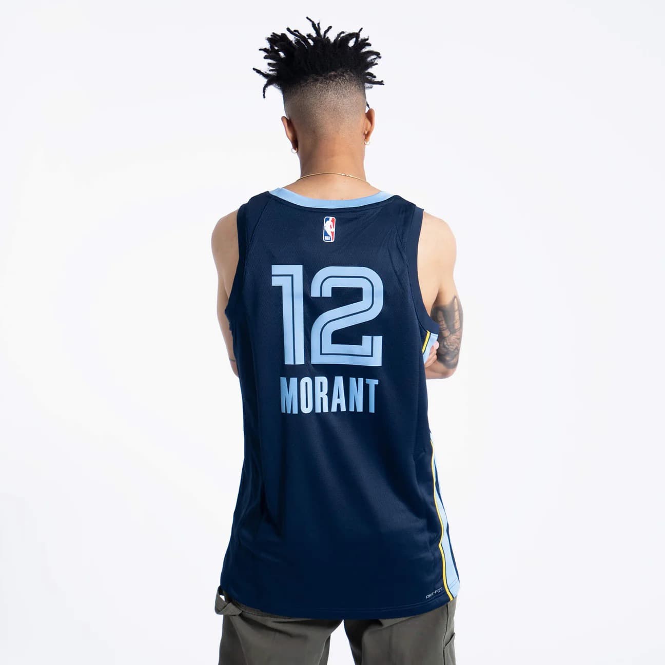 Баскетбольная джерси 2023-24 Memphis Grizzlies Ja Morant #12 Swingman Icon Edition Navy Jersey