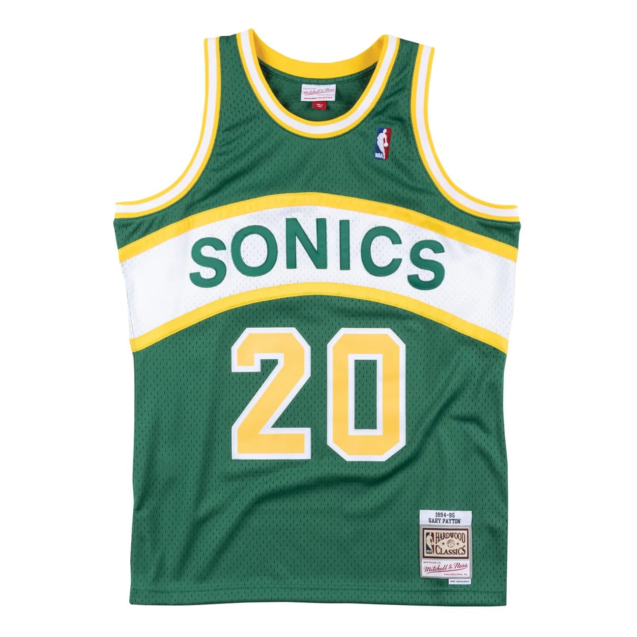 Баскетбольная джерси 1994-95 Seattle Supersonics Gary Payton #20 Swingman Hardwood Classics Green Jersey