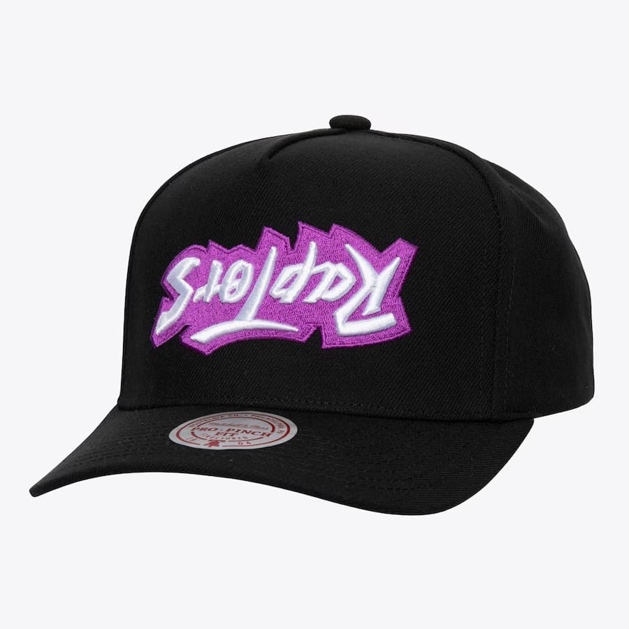 Бейсболка Mitchell & Ness Black Toronto Raptors Hardwood Classics Upside Pro Snapback Hat