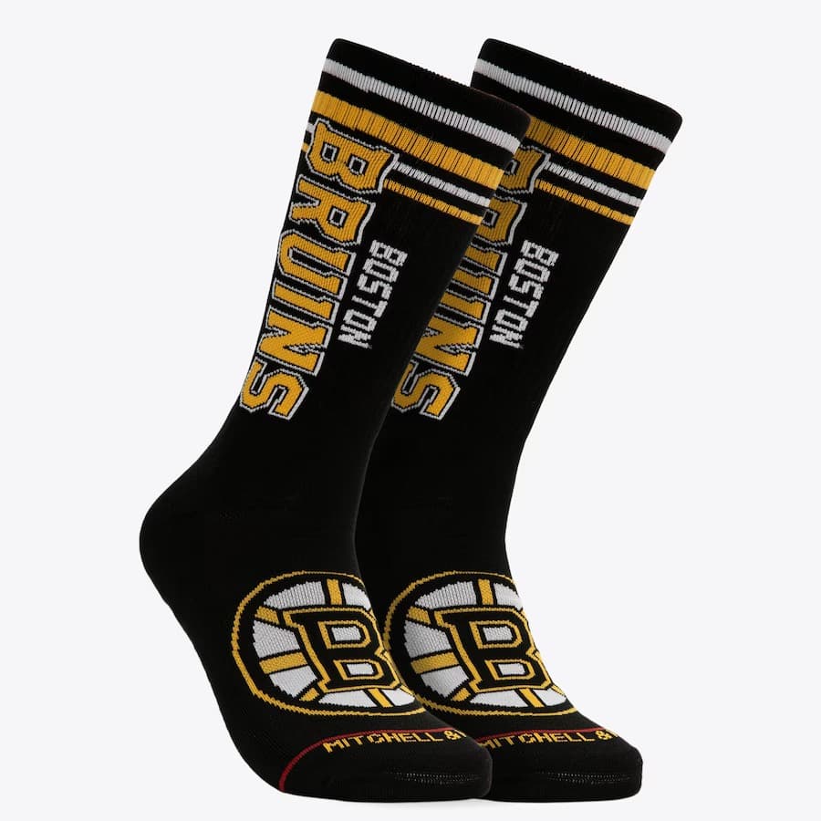 Спортивные носки Mitchell & Ness Boston Bruins Power Play Crew Socks