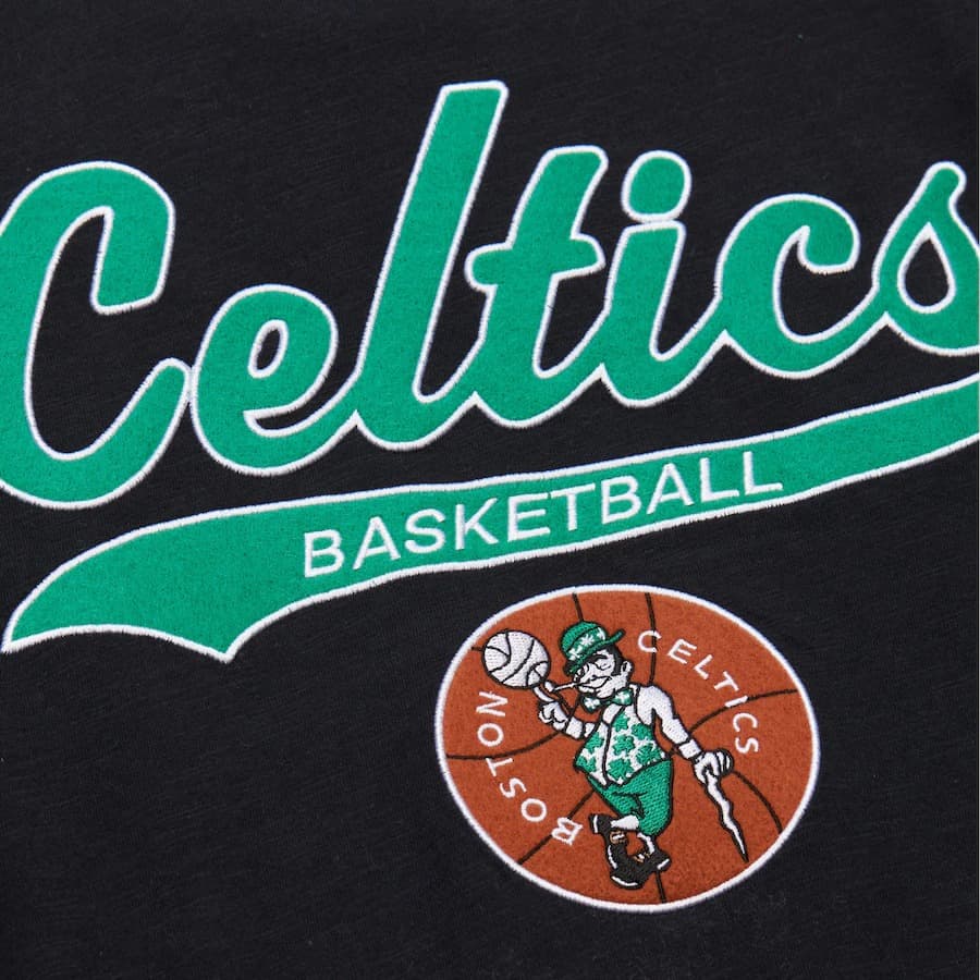 Футболка Mitchell & Ness Black Boston Celtics Vintage Logo Legendary Slub T-Shirt