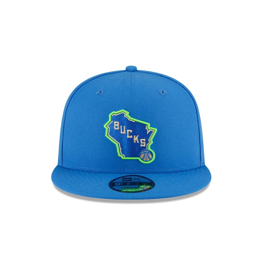 Бейсболка New Era Milwaukee Bucks 9FIFTY Alternate 2024 City Edition NBA Snapback Hat