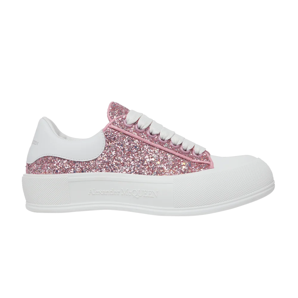 Кроссовки Alexander McQueen Wmns Deck Plimsoll Low 'Rose Gold Reflective Glitter'