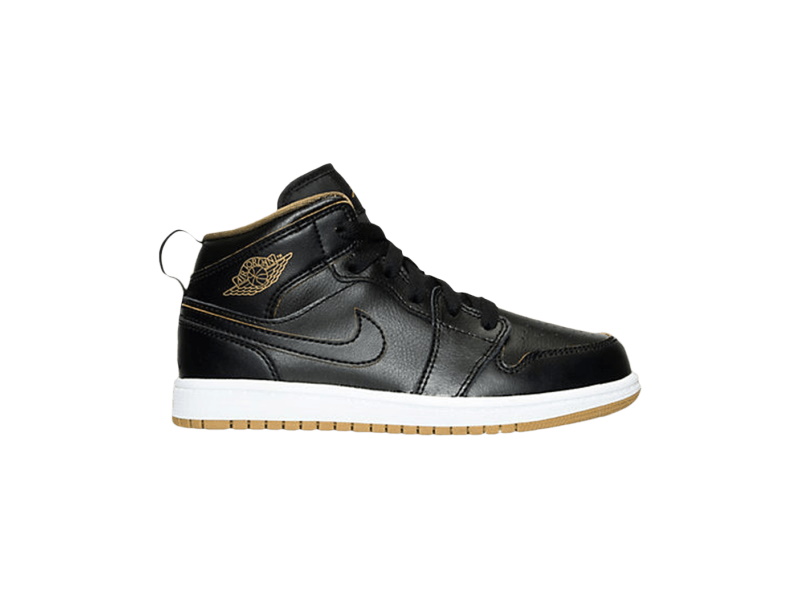 Кроссовки Air Jordan 1 Mid BP Black Metallic Gold