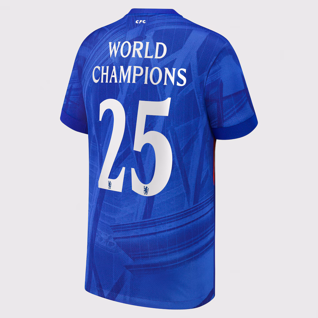 Детское футбольное джерси Chelsea Cup Nike Home Stadium Shirt 2025-26 - Kids with World Champions