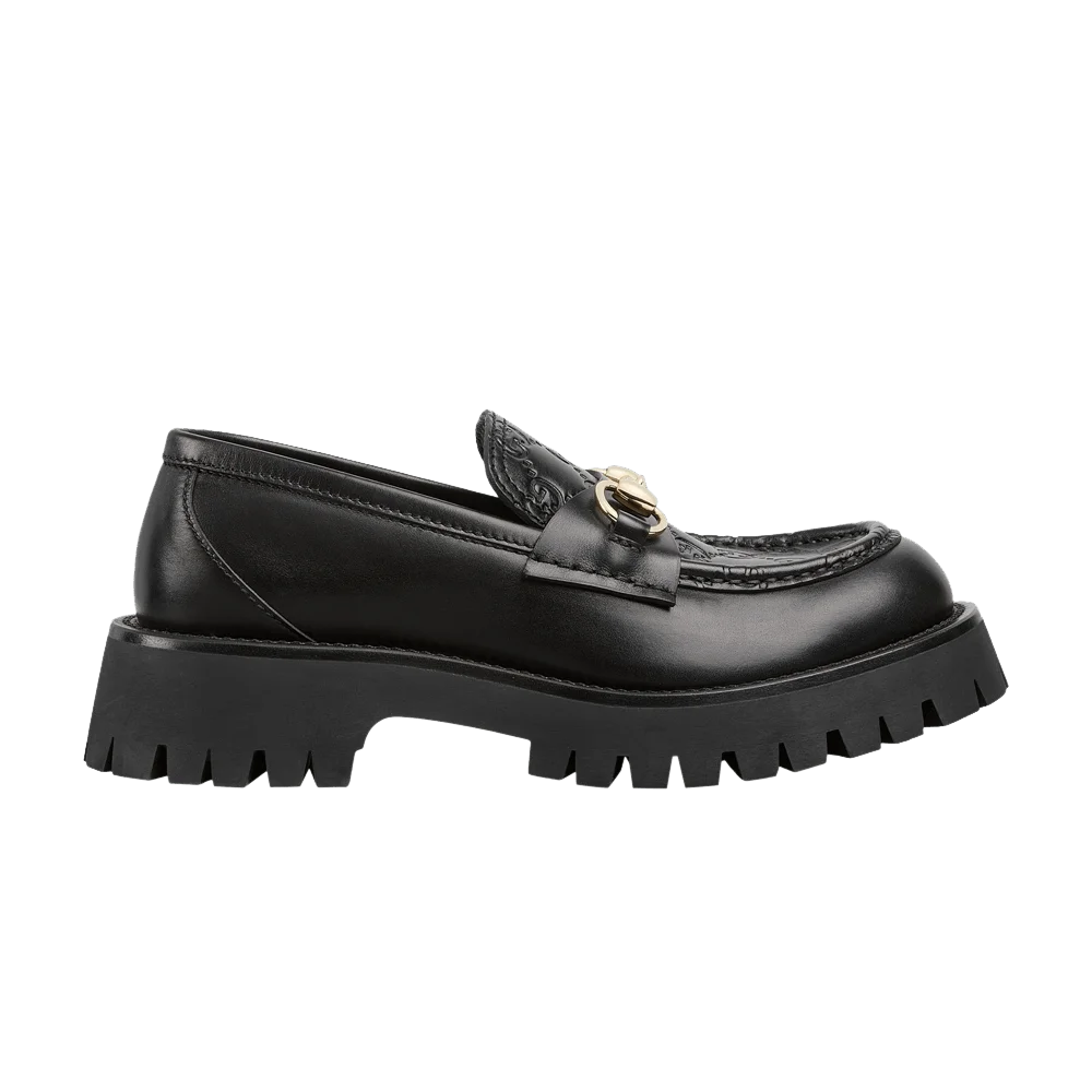 Кроссовки Gucci Wmns Horsebit Lug Sole Loafer 'Black'