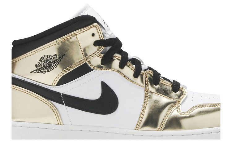 Кроссовки Air Jordan 1 Mid SE GS 'Metallic Gold'