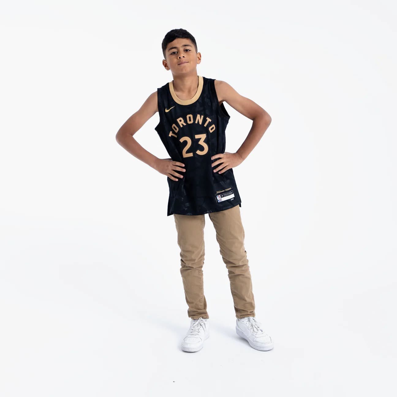 Баскетбольная джерси 2022-23 Toronto Raptors Fred VanVleet #23 Youth Swingman City Edition Black Jersey