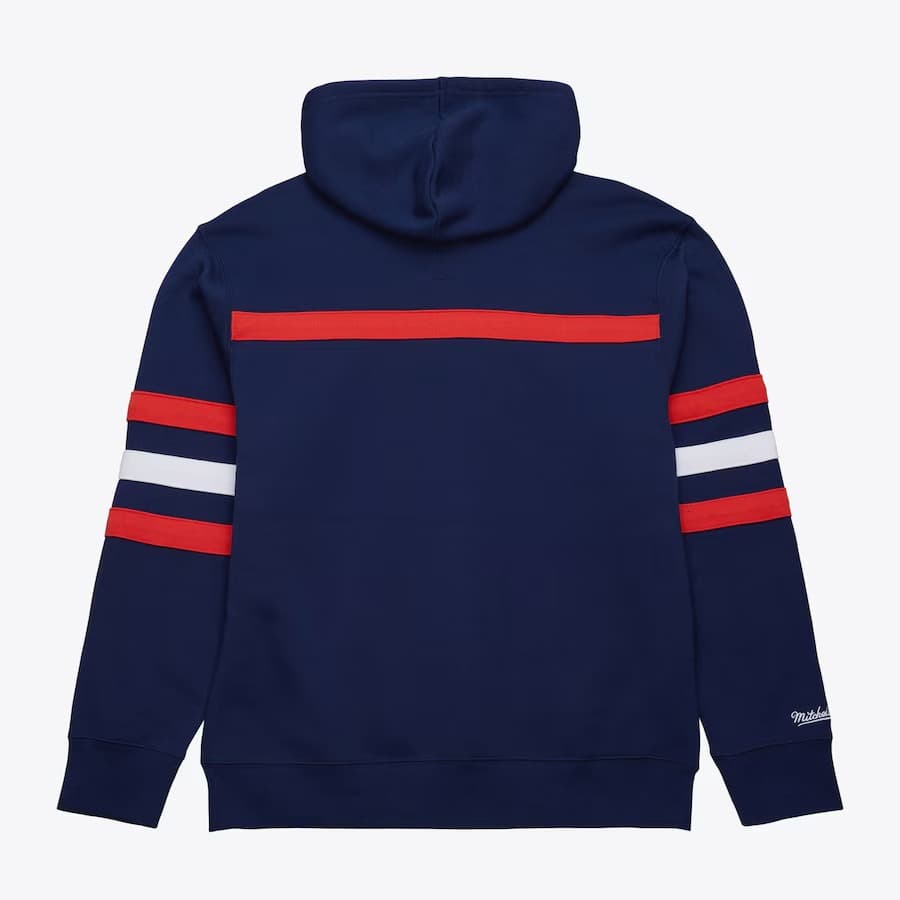 Худи Mitchell & Ness Navy Washington Capitals Head Coach Fleece Pullover Hoodie