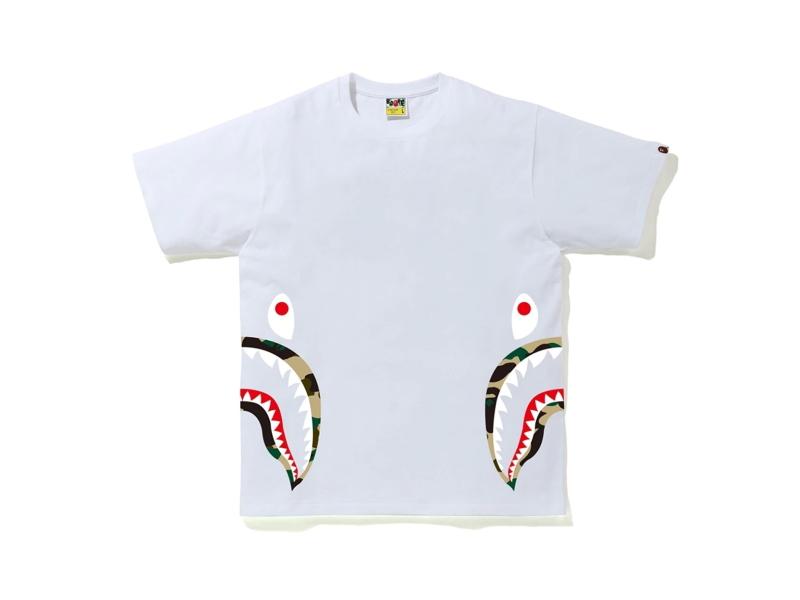 Футболка BAPE 1st Camo Side Shark Tee White/Yellow