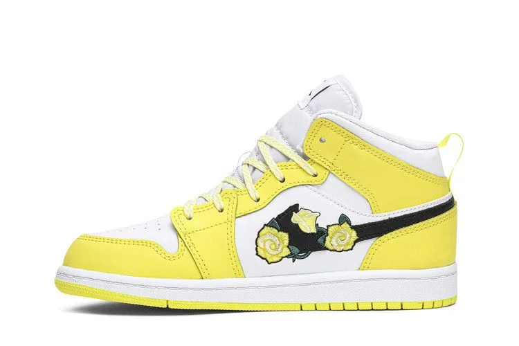 Krossovki-Air-Jordan-1-Mid-SE-PS-Rose-Patch-Dynamic-Yellow-2