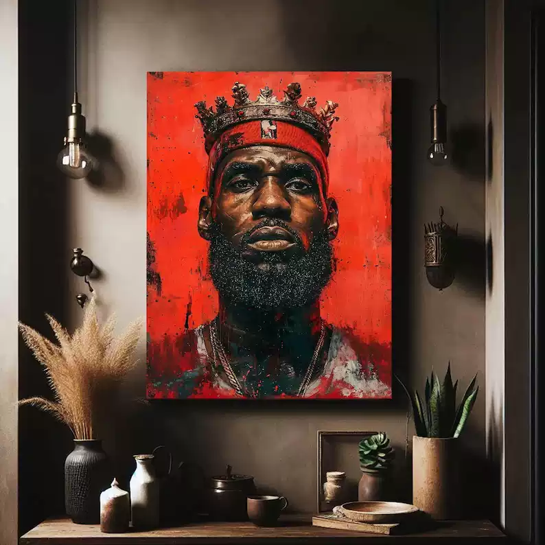 Декоративная картина LeBron James Basketball Poster – Unframed NBA Wall Art