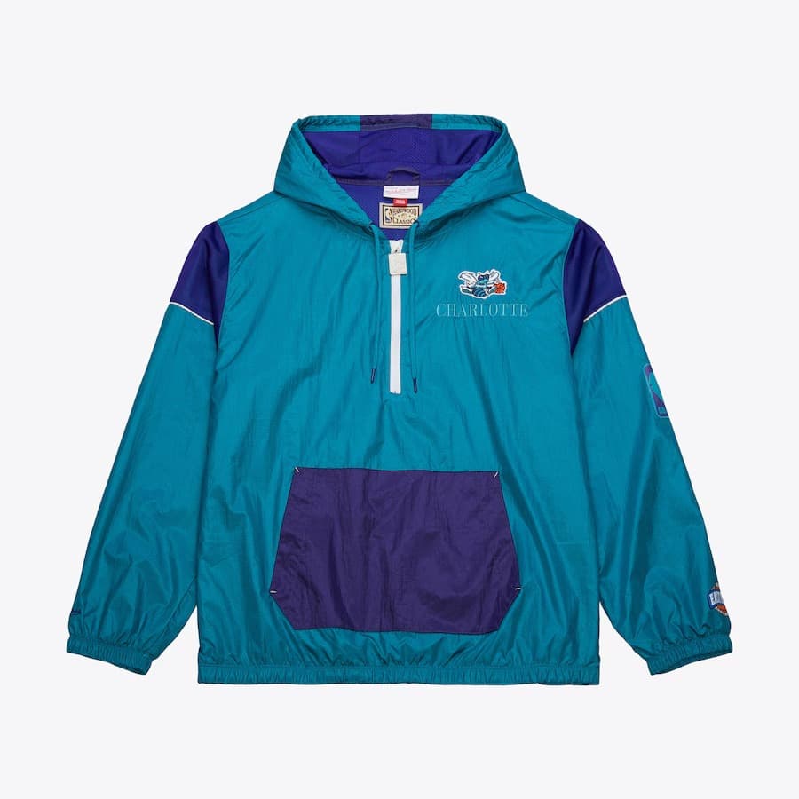 Анорак Mitchell & Ness Teal Charlotte Hornets Team OG 3.0 Anorak Quarter-Zip Jacket