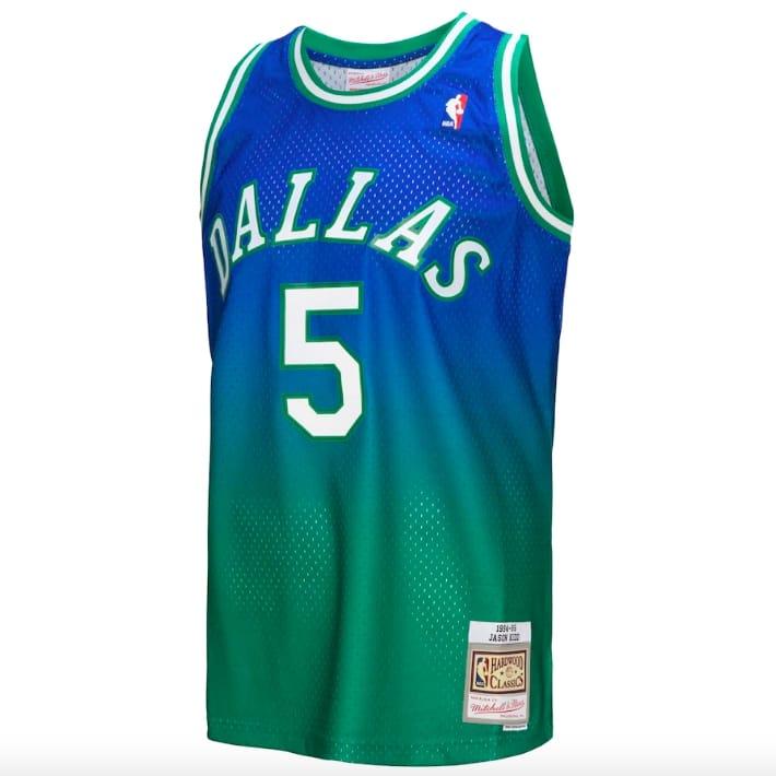 Баскетбольная джерси 1994-95 Dallas Mavericks #5 Jason Kidd Mitchell & Ness Fadeaway Green/Navy Jersey