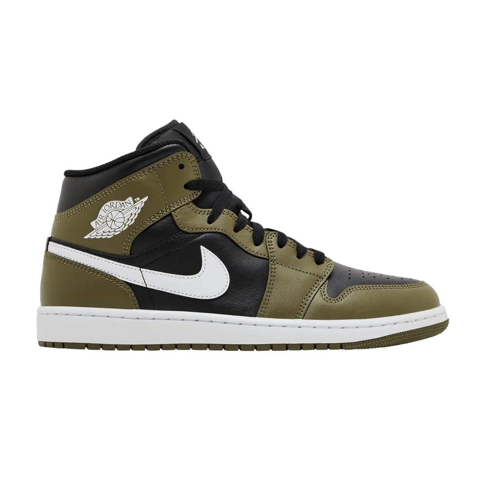 Krossovki-Air-Jordan-1-Mid-Medium-Olive