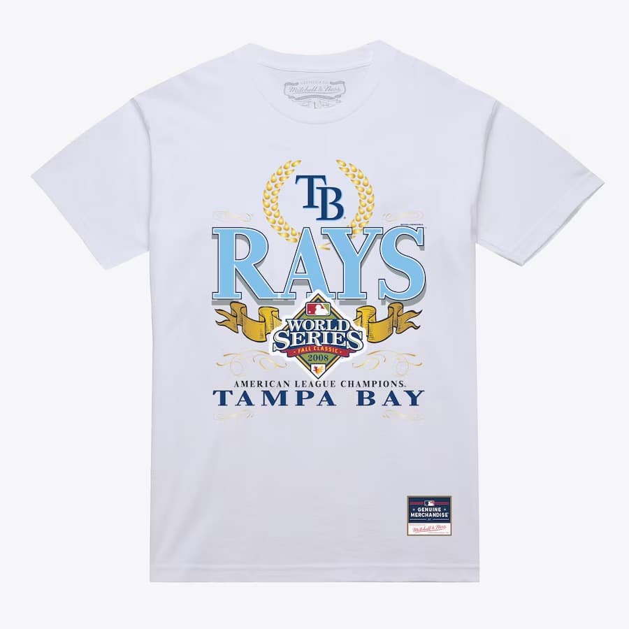 Футболка Mitchell & Ness White Tampa Bay Rays Pennant Chase T-Shirt