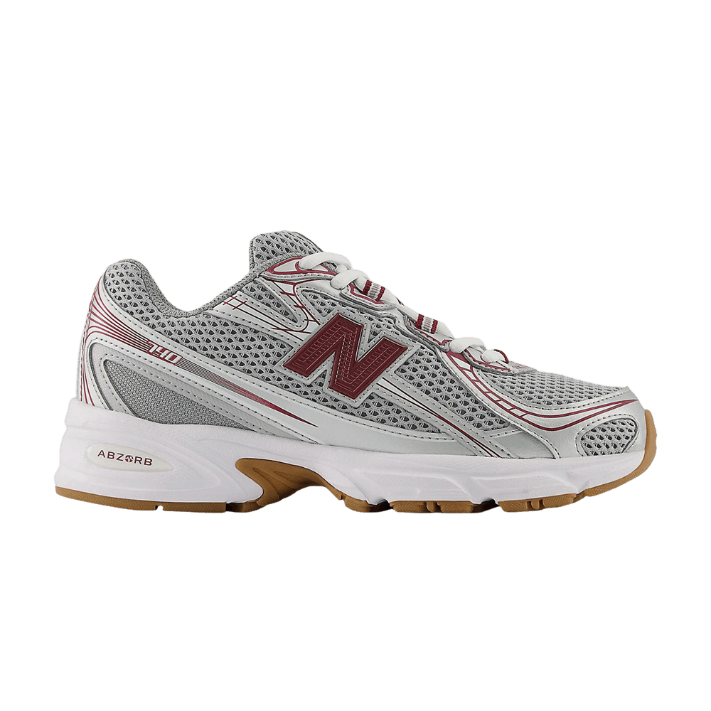 Кроссовки New Balance 740 Big Kid 'Silver Metallic Monarch Burgundy'