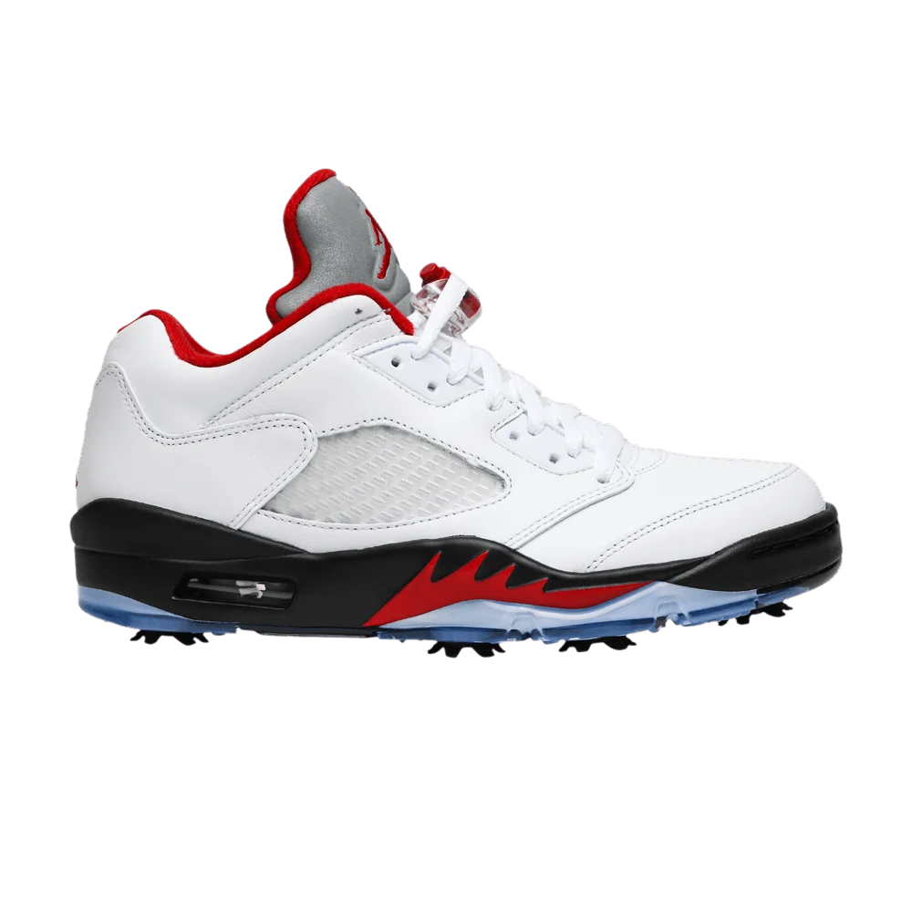 Krossovki-Air-Jordan-5-Low-Golf-White-Fire-Red