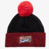 Mitchell-Ness-Black-Red-Philadelphia-76ers-Hardwood-Classics-Two-Tone-Cuffed-Knit-Hat-with-Pom-100x100
