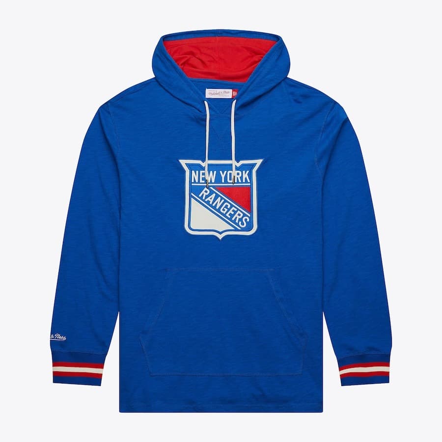 Худи Mitchell & Ness Blue New York Rangers Legendary Slub Pullover Hoodie