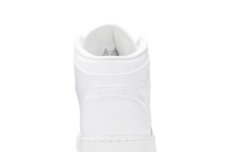 Кроссовки Air Jordan 1 Mid GS 'Triple White' 2020