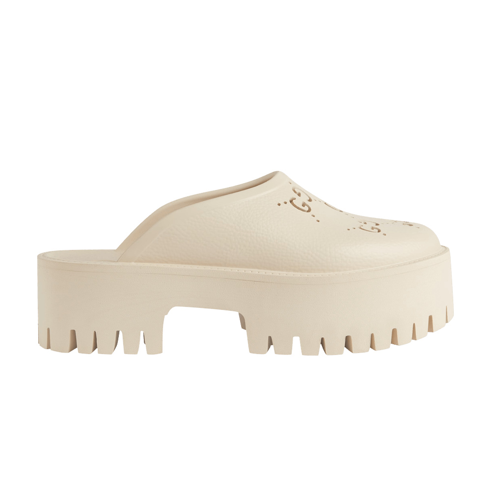 Сандалии Gucci Wmns Platform Perforated G Sandal 'White Rubber'