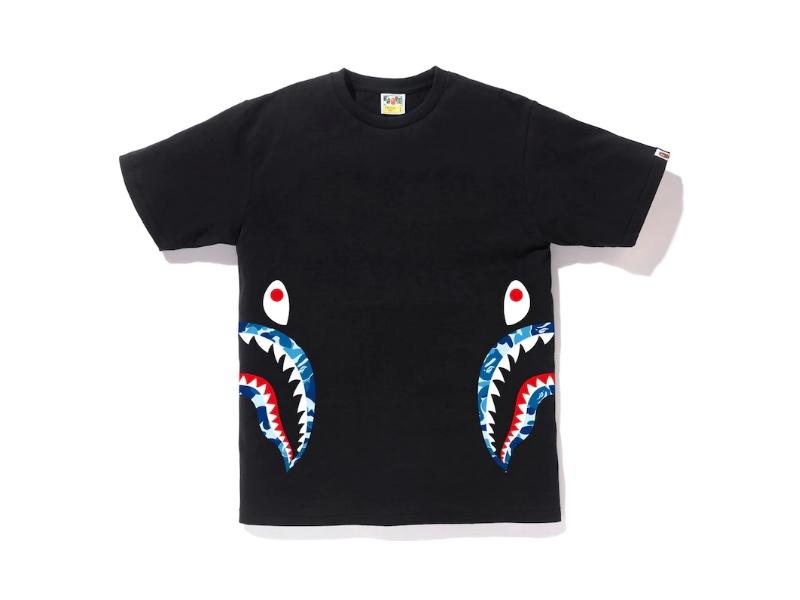 Футболка BAPE ABC Side Shark Tee Black/Blue