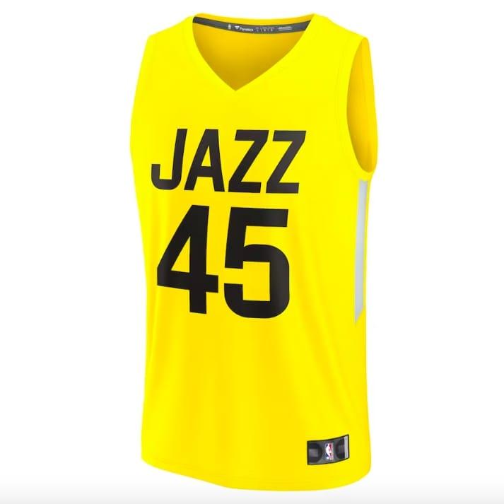 2022-23-Utah-Jazz-45-Donovan-Mitchell-Fast-Break-Icon-Yellow-Jersey-3