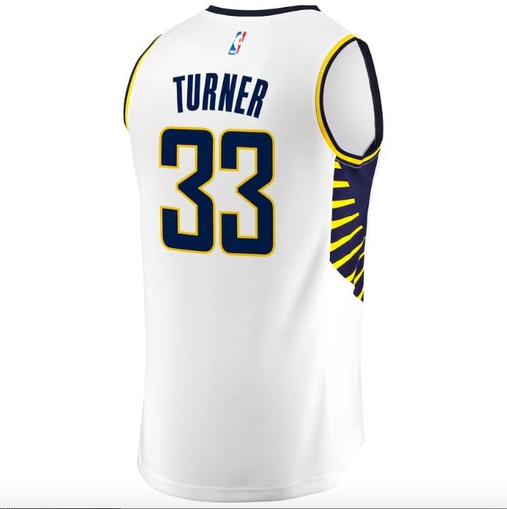 Баскетбольная джерси Indiana Pacers  #33 Myles Turner Fast Break Association White Jersey