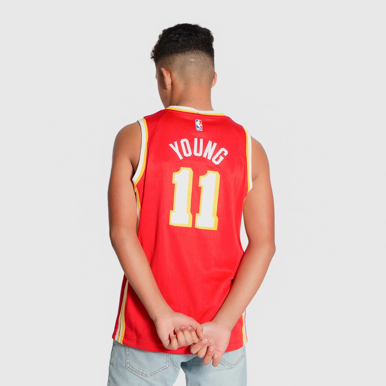 Баскетбольная джерси 2021-22 Atlanta Hawks Trae Young #11 Youth Swingman Icon Edition Red Jersey