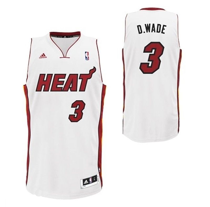 Баскетбольная майка adidas Miami Heat #3 Dwyane Wade White