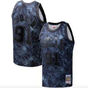 1995-96-Chicago-Bulls-91-Dennis-Rodman-Mitchell-Ness-Tie-Dye-Black-Jersey-1-300x300