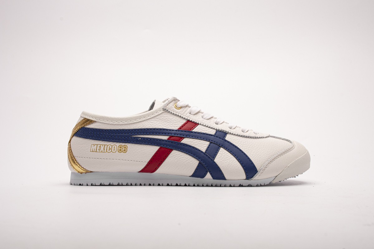 Кроссовки ASICS Mexico 66 White Blue Red Metallic Gold