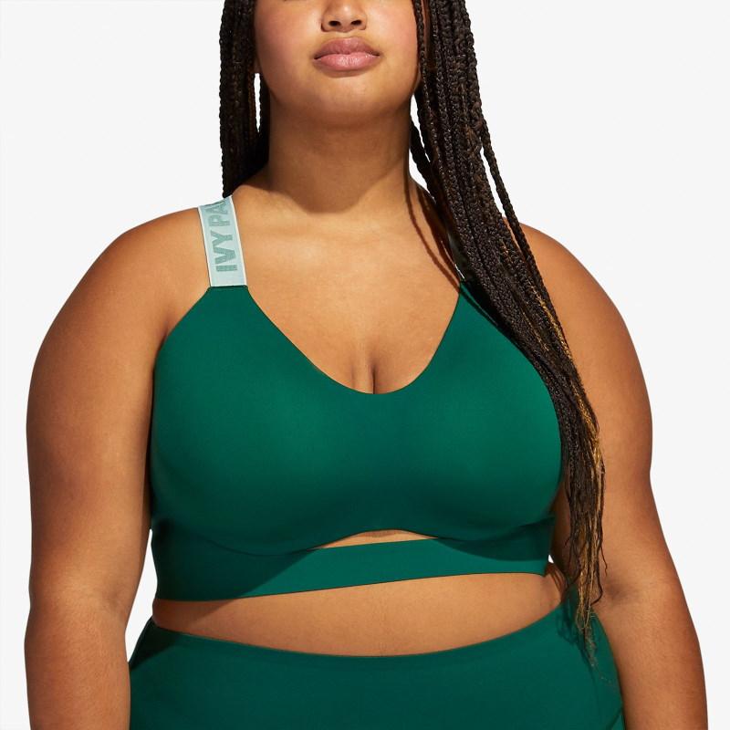 Спортивный топ adidas Ivy Park Cutout Medium Support Bra (Plus Size) Dark Green