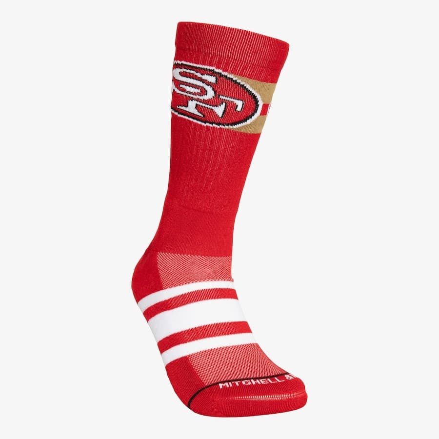 Спортивные носки Mitchell & Ness San Francisco 49ers Lateral Crew Socks