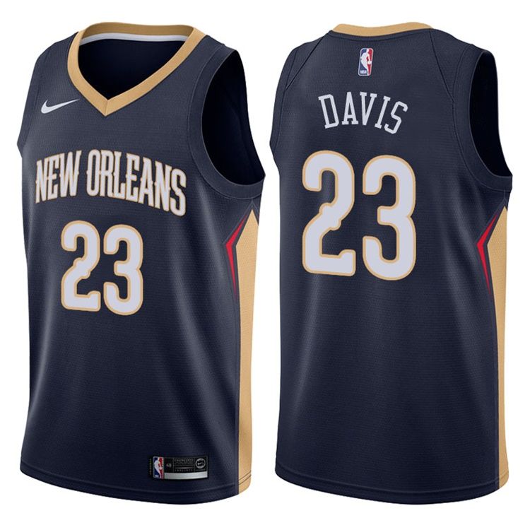Баскетбольная джерси 2017-18 Anthony Davis Pelicans #23 Icon Navy