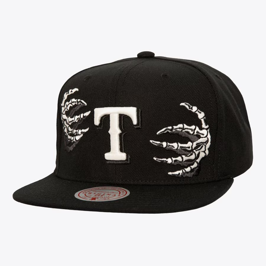 Бейсболка Mitchell & Ness Black Texas Rangers Snapback Hat