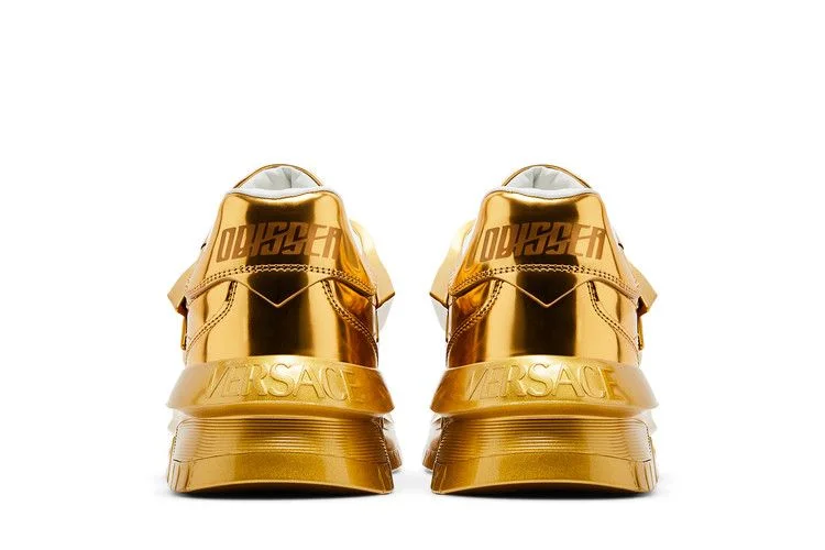 Кроссовки Versace Odissea Caged Rubber Medusa Sneaker 'Metallic Gold'