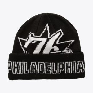 Mitchell-Ness-Black-Philadelphia-76ers-Hardwood-Classics-K.O.-Cuffed-Knit-Hat-300x300