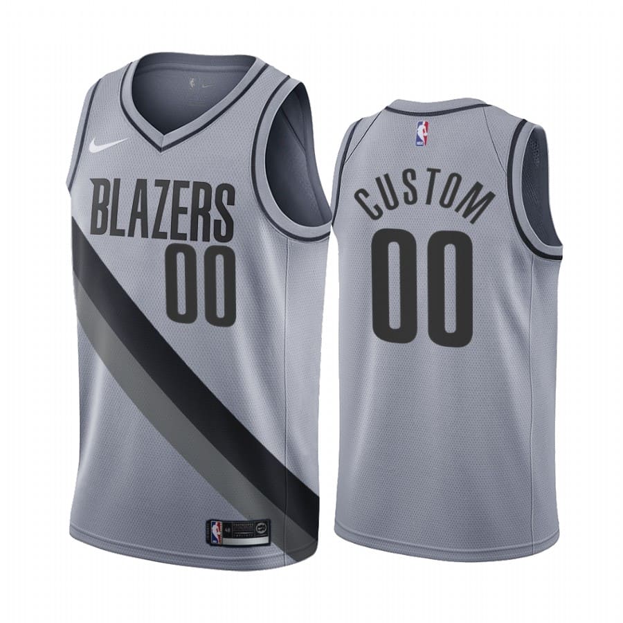 Баскетбольная джерси 2020-21 Portland Trail Blazers #00 Custom Earned Edition Gray Swingman Jersey