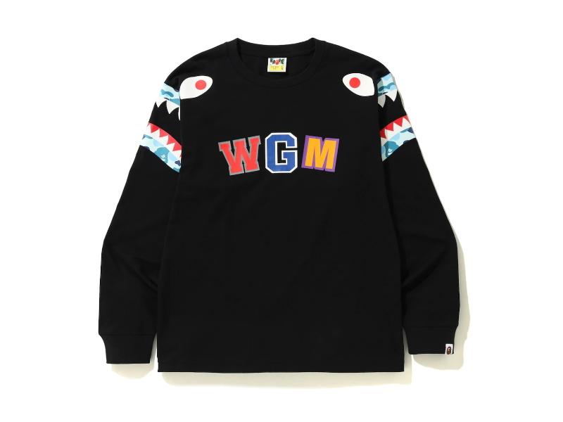 Футболка BAPE ABC Camo Shark Shoulder L/S Tee Black/Black